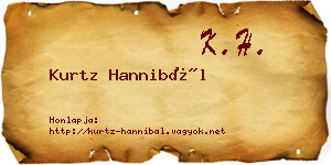 Kurtz Hannibál névjegykártya